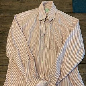 Men’s Brooks Brothers faded red striped shirt